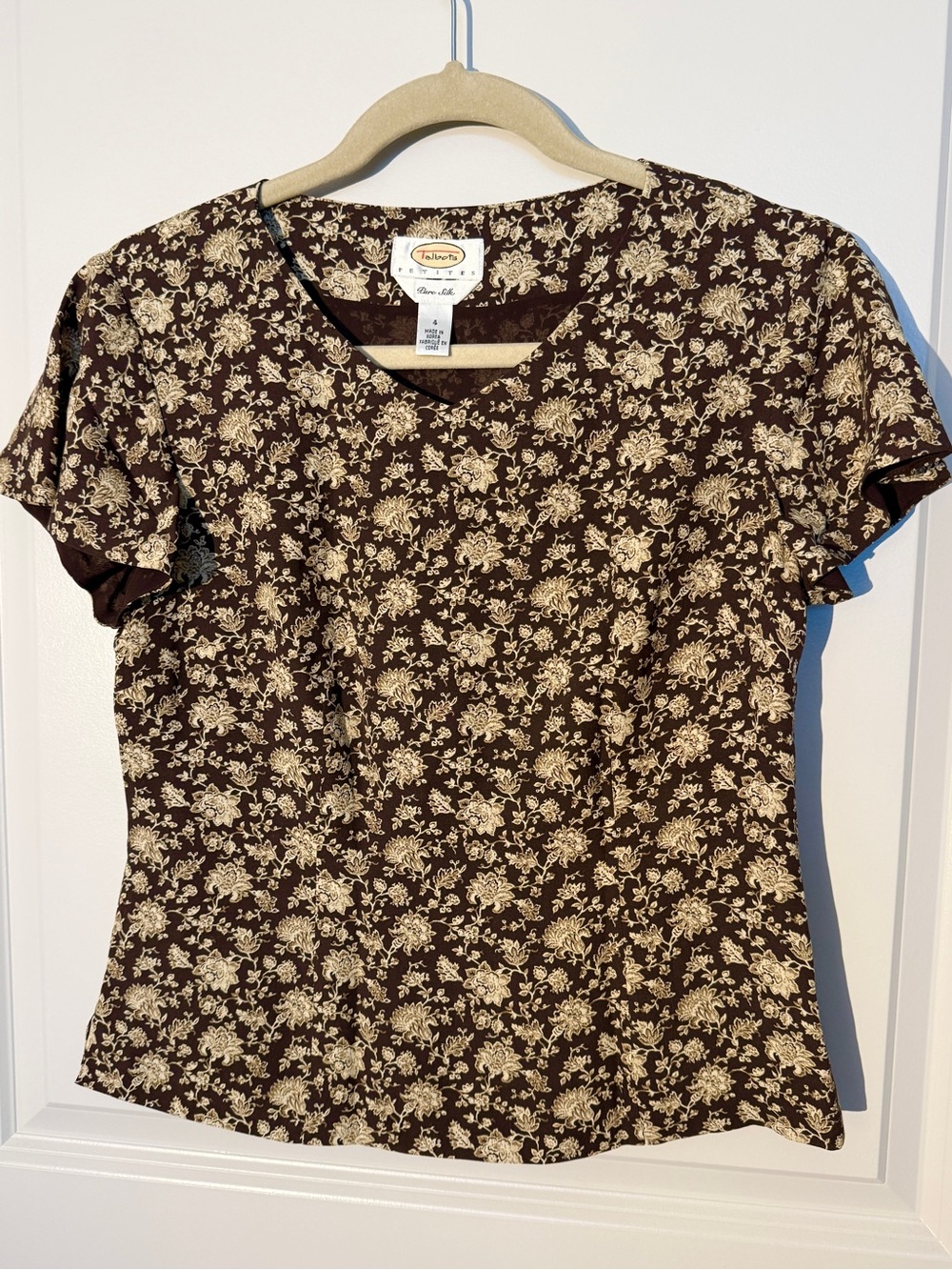 Talbots Petites Silk Top, lined, size 4P